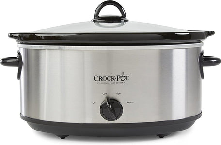 Crock-Pot 7 Quart Oval Manual Slow Cooker, Stainless Steel (SCV700-S-BR), Versatile Cookware for Large Families or Entertaining