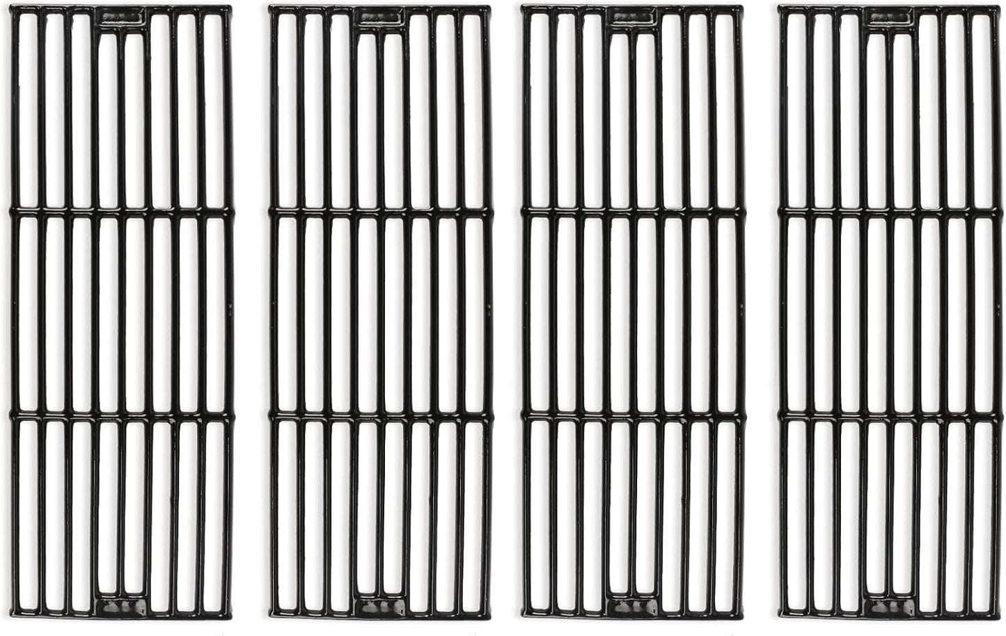 Hisencn Porcelain Cast Iron Cooking Grates Replacement for Chargriller Duo 5050, 3001, 5650, 3008, 3030, 3725, 4000, 2121, King Griller 3008 5252, Gas Grill Models Set of 4 Grill Grids