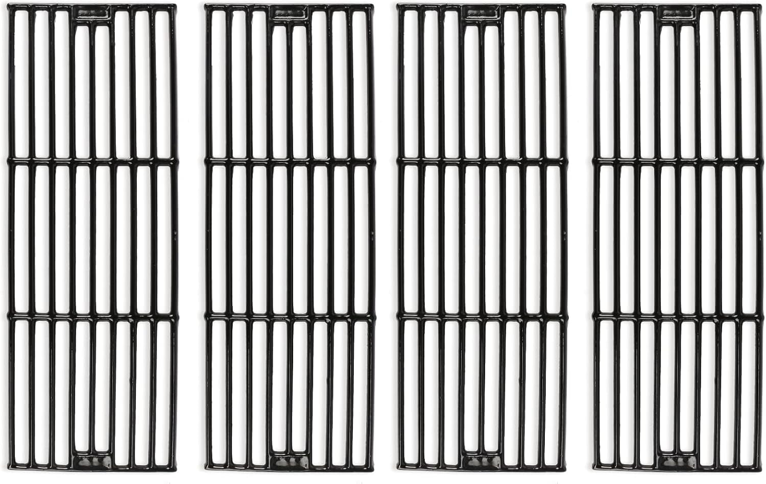 Hisencn Porcelain Cast Iron Cooking Grates Replacement for Chargriller Duo 5050, 3001, 5650, 3008, 3030, 3725, 4000, 2121, King Griller 3008 5252, Gas Grill Models Set of 4 Grill Grids