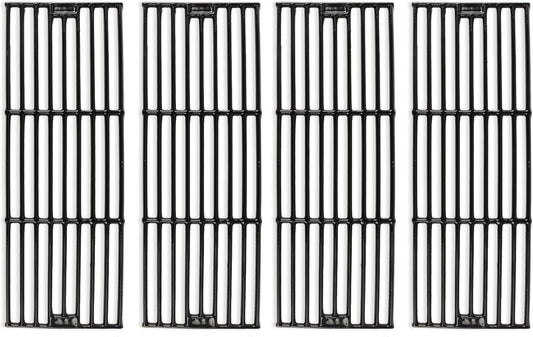 Hisencn Porcelain Cast Iron Cooking Grates Replacement for Chargriller Duo 5050, 3001, 5650, 3008, 3030, 3725, 4000, 2121, King Griller 3008 5252, Gas Grill Models Set of 4 Grill Grids