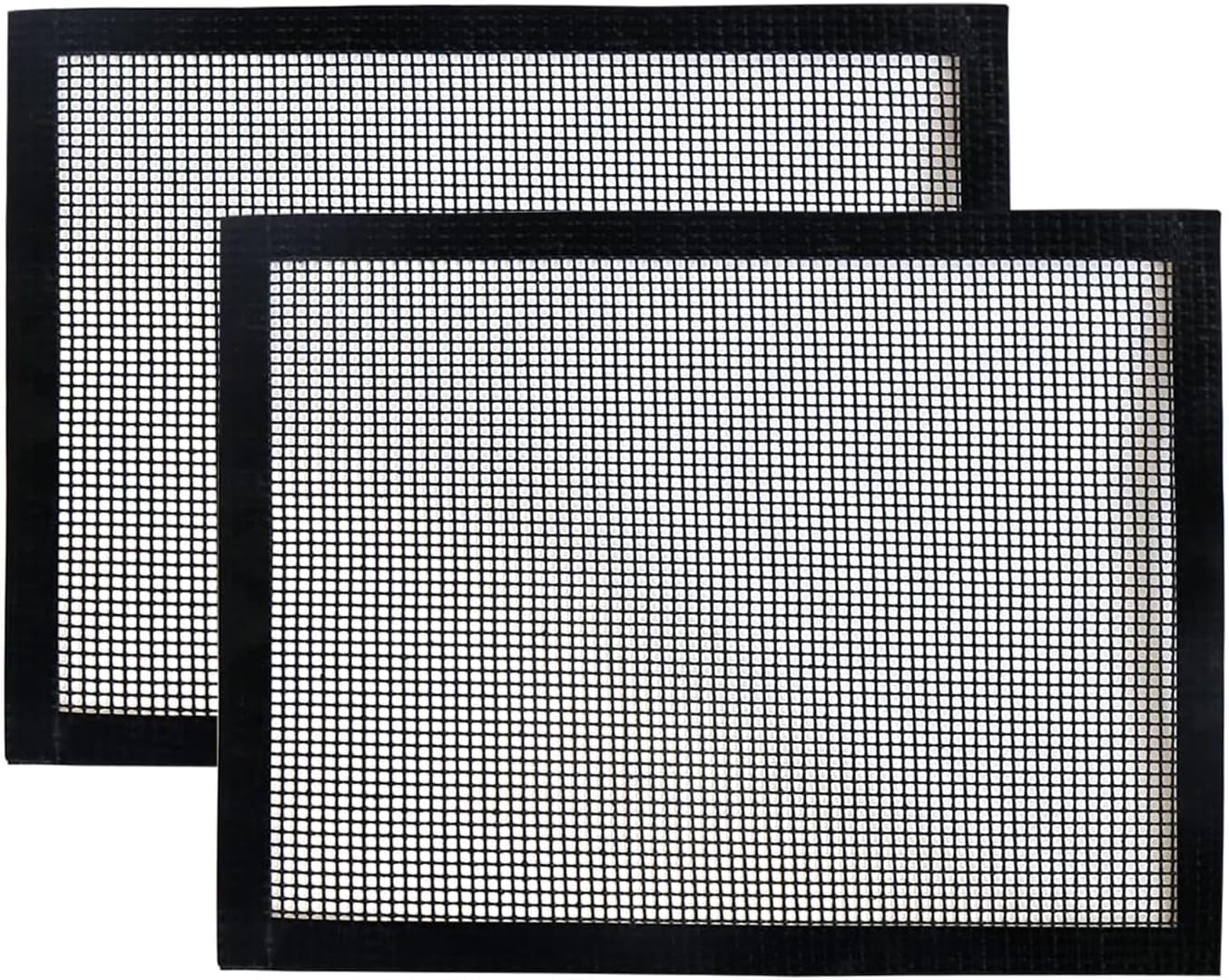 WOHLOPL Grill Mesh Mat, Non Stick BBQ Mesh Grilling Mats for Outdoor Grilling, Pellet Smoker, Gas, Charcoal Grill, Heavy Duty, Reusable, Easy to Clean, 15.75X 13 Inch (2 Pcs)