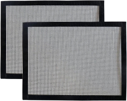 WOHLOPL Grill Mesh Mat, Non Stick BBQ Mesh Grilling Mats for Outdoor Grilling, Pellet Smoker, Gas, Charcoal Grill, Heavy Duty, Reusable, Easy to Clean, 15.75X 13 Inch (2 Pcs)