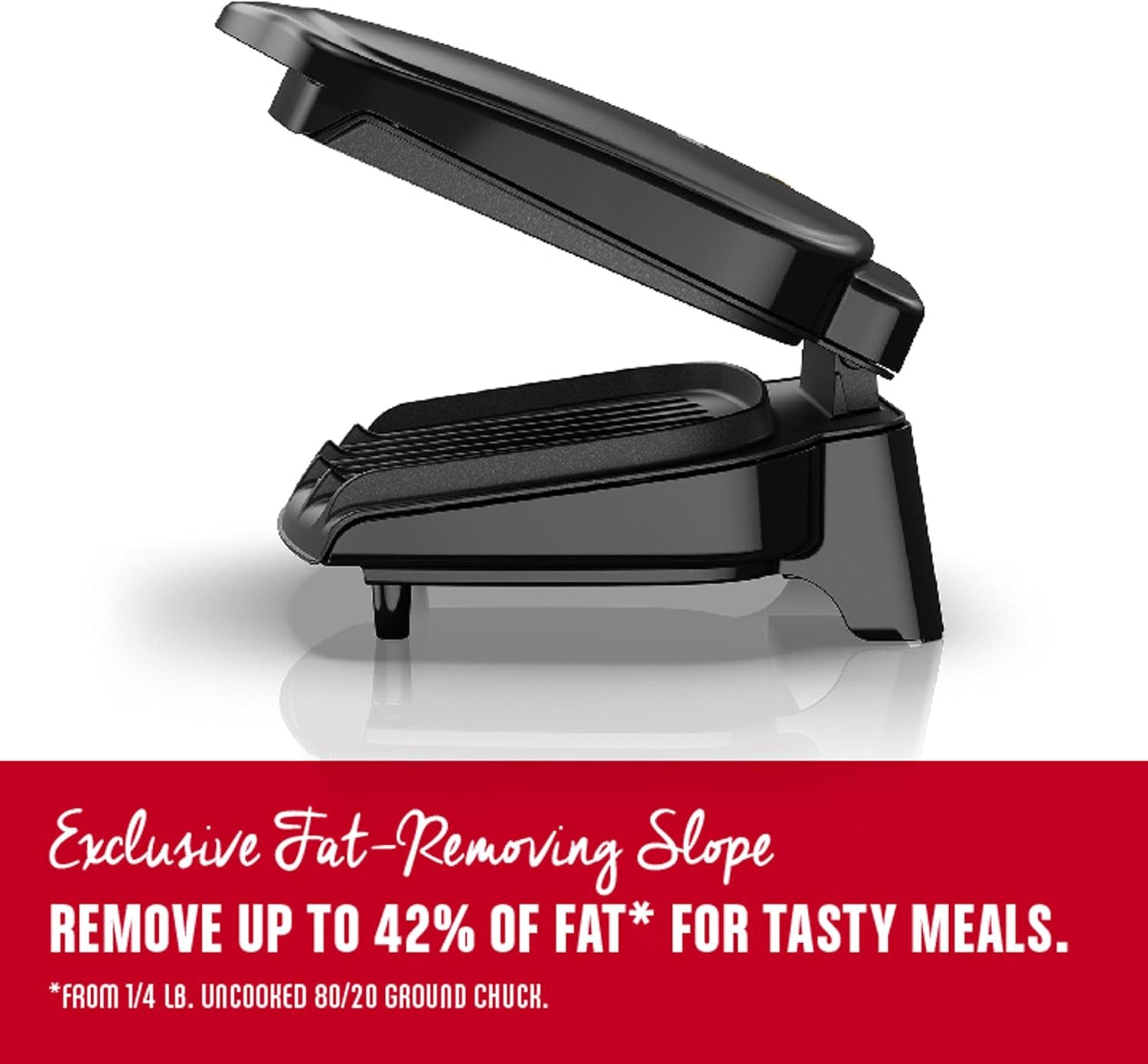 George Foreman 2-Serving Classic Plate Electric Indoor Grill and Panini Press, Black, Small Compact Size, GR10B