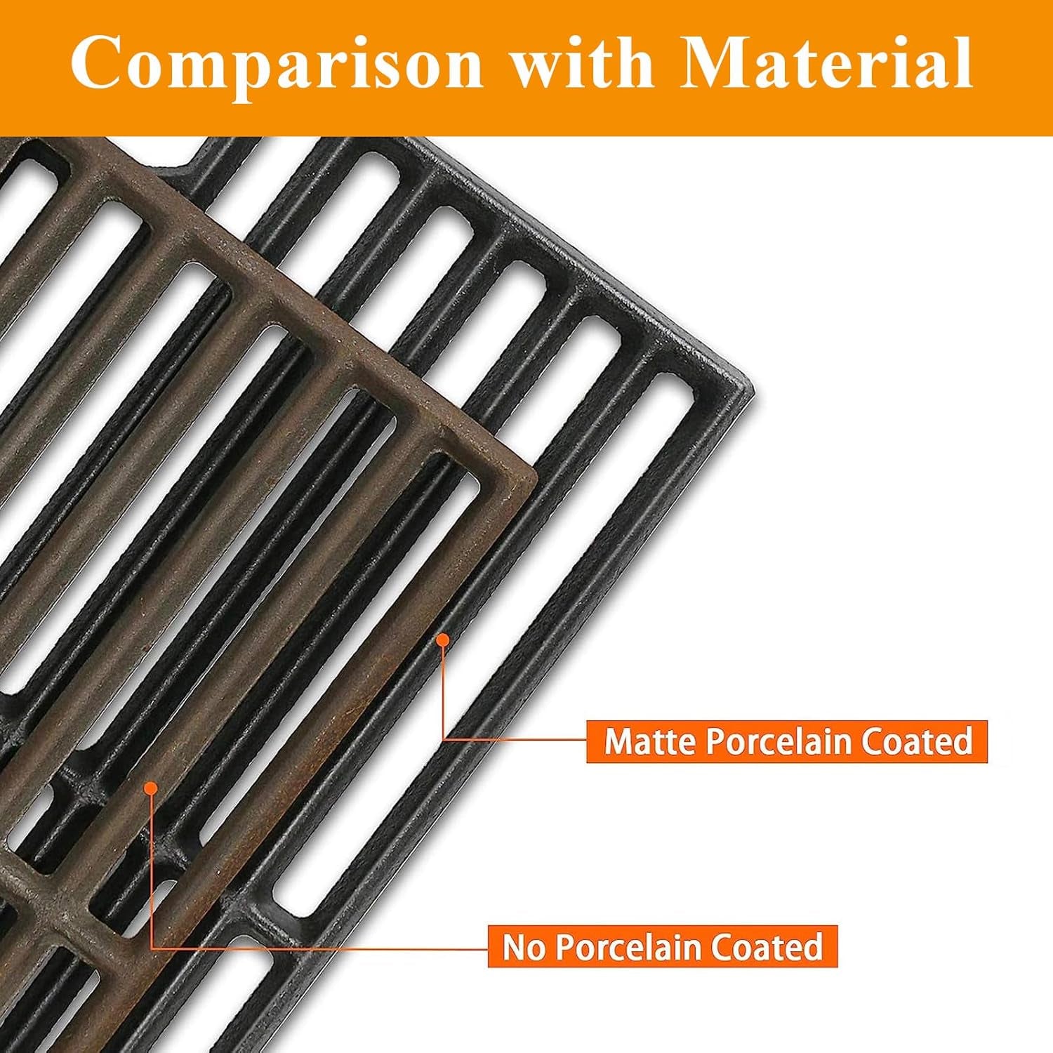 Hisencn 17 Inch Grill Cooking Grates for Homedepot Nexgrill 720-0896 720-0896B 720-0896C 720-0896CP 720-0896E, Cast Iron Grate Grill Grid Replacement Parts for Nexgrill 720-0898 720-0898A, 3 Pack
