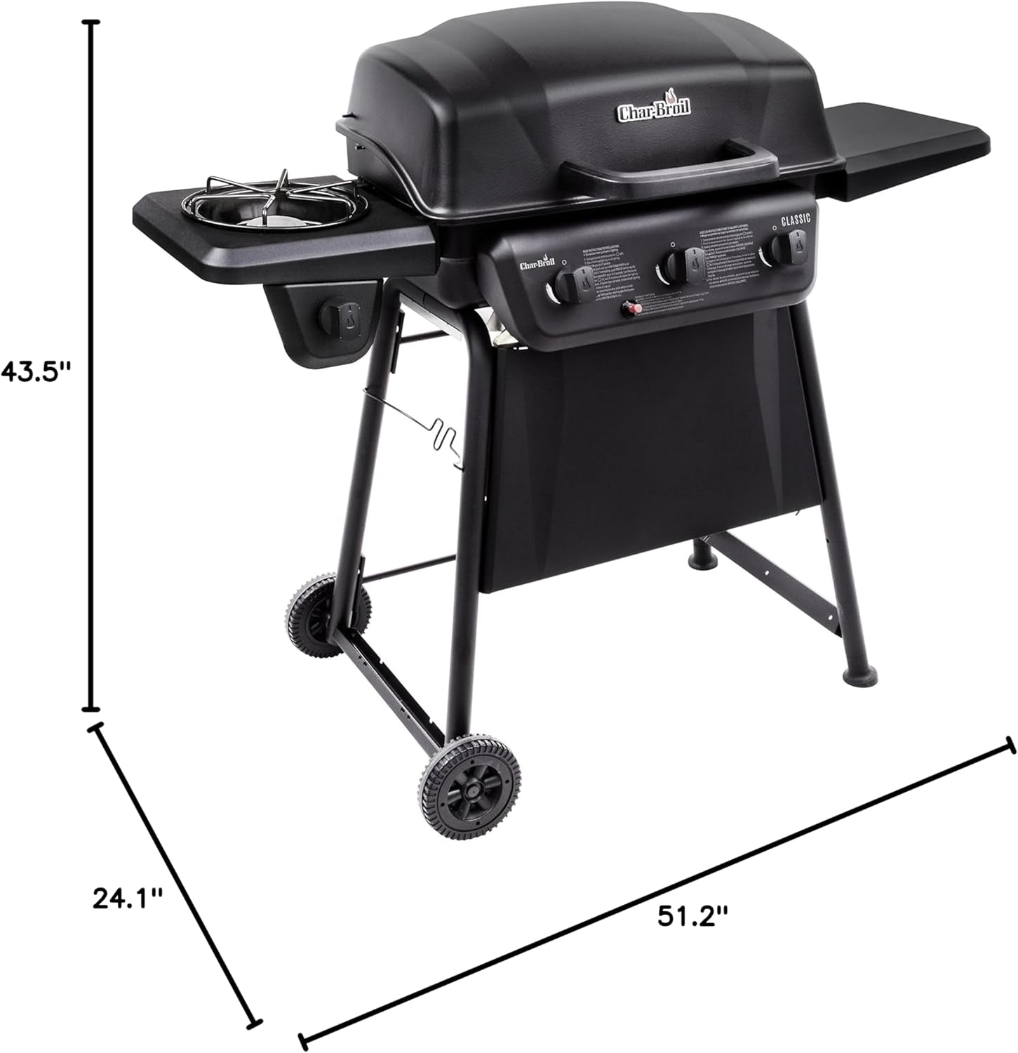 Char-Broil® Classic Series™ Convective 3-Burner with Side Burner Propane Gas Stainless Steel Grill - 463773817-P2