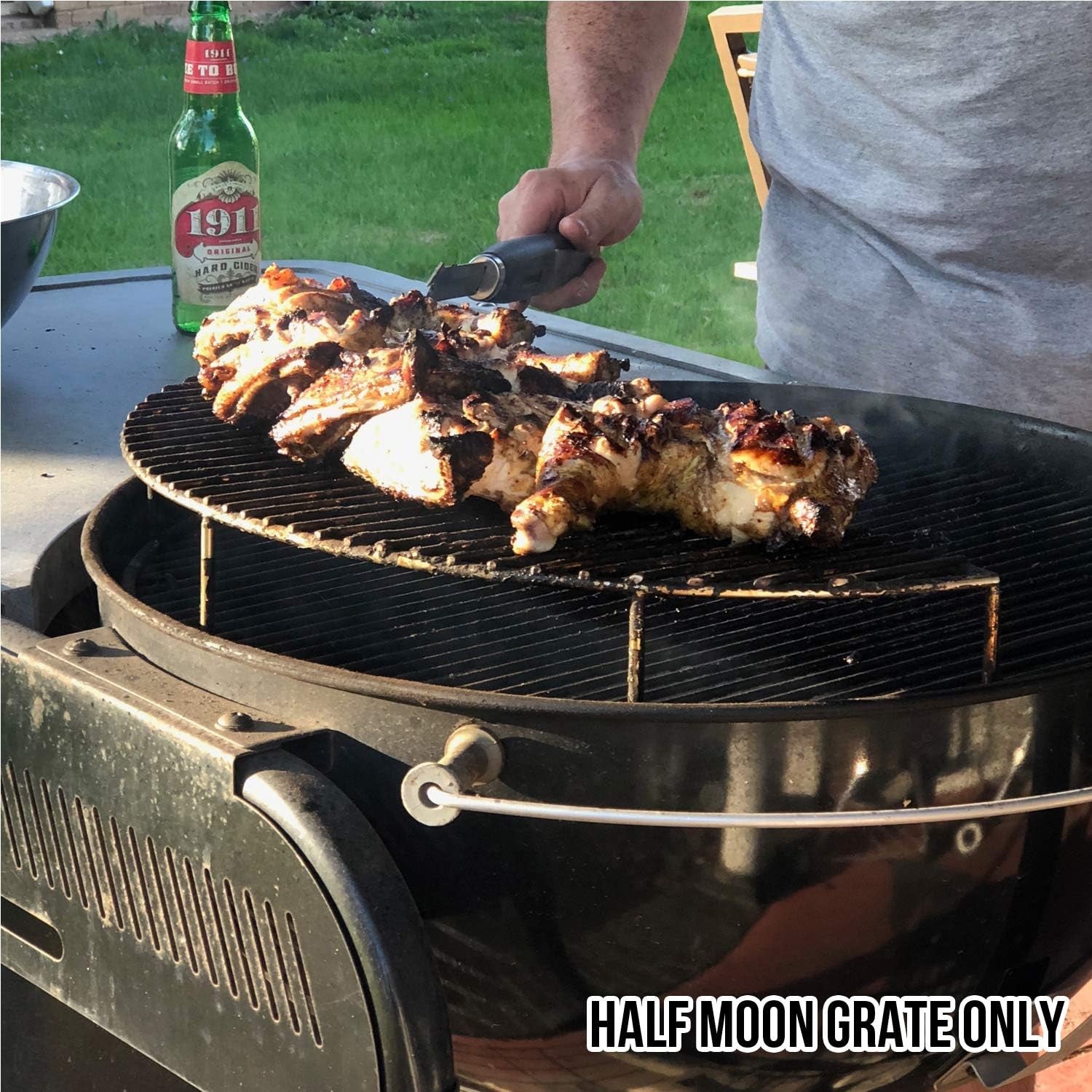 The Original 'Upper Deck' Stainless Steel Grilling Warming Smoking Rack Charcoal Grill Grate- for Use with 22 Inch Kettle Grills- Charcoal Grilling Accessories and Grill Tools Grill Rack