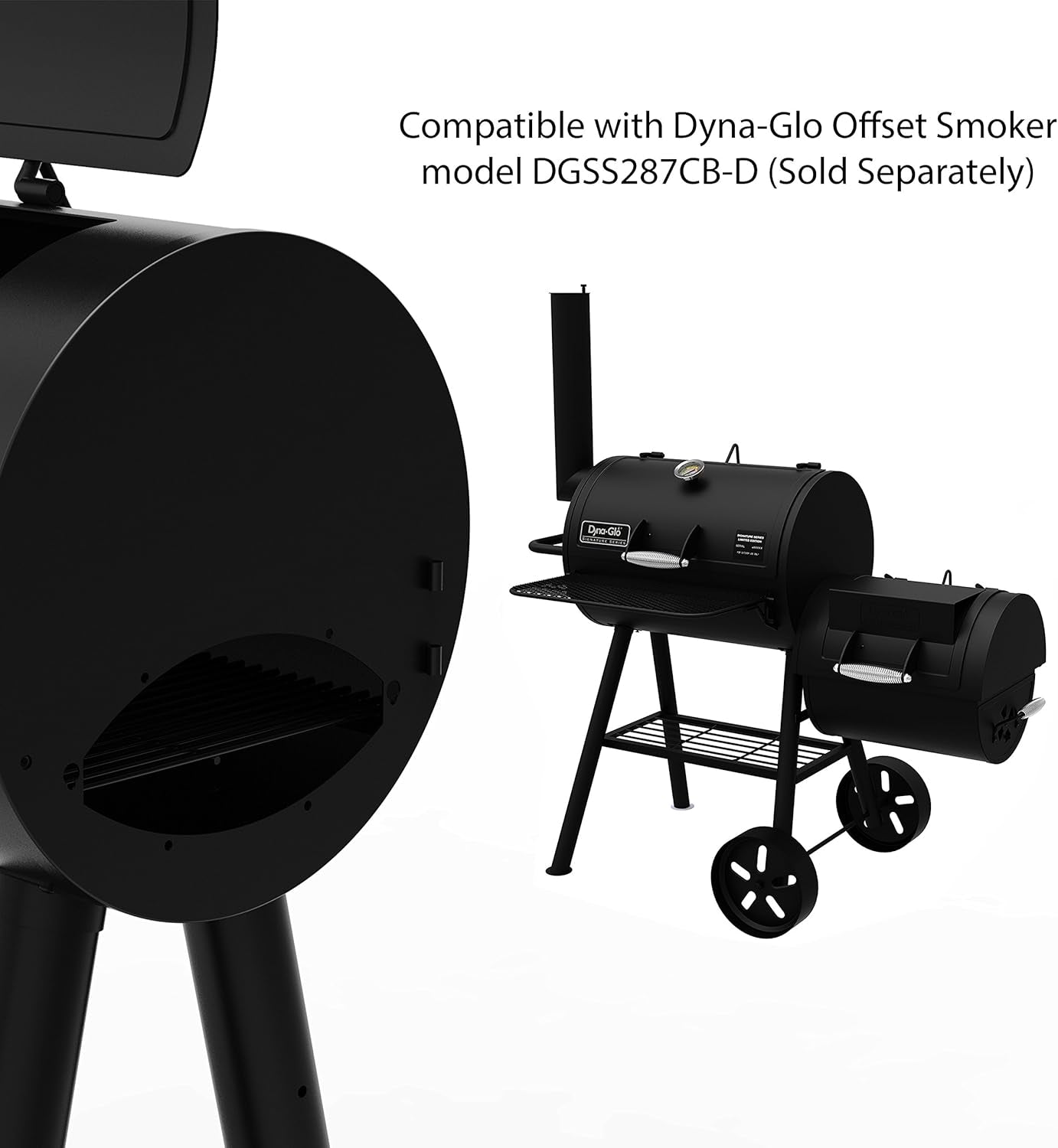 Dyna-Glo Signature Series DGSS443CB-D Heavy-Duty Compact Barrel Charcoal Grill, Black Powder Coat