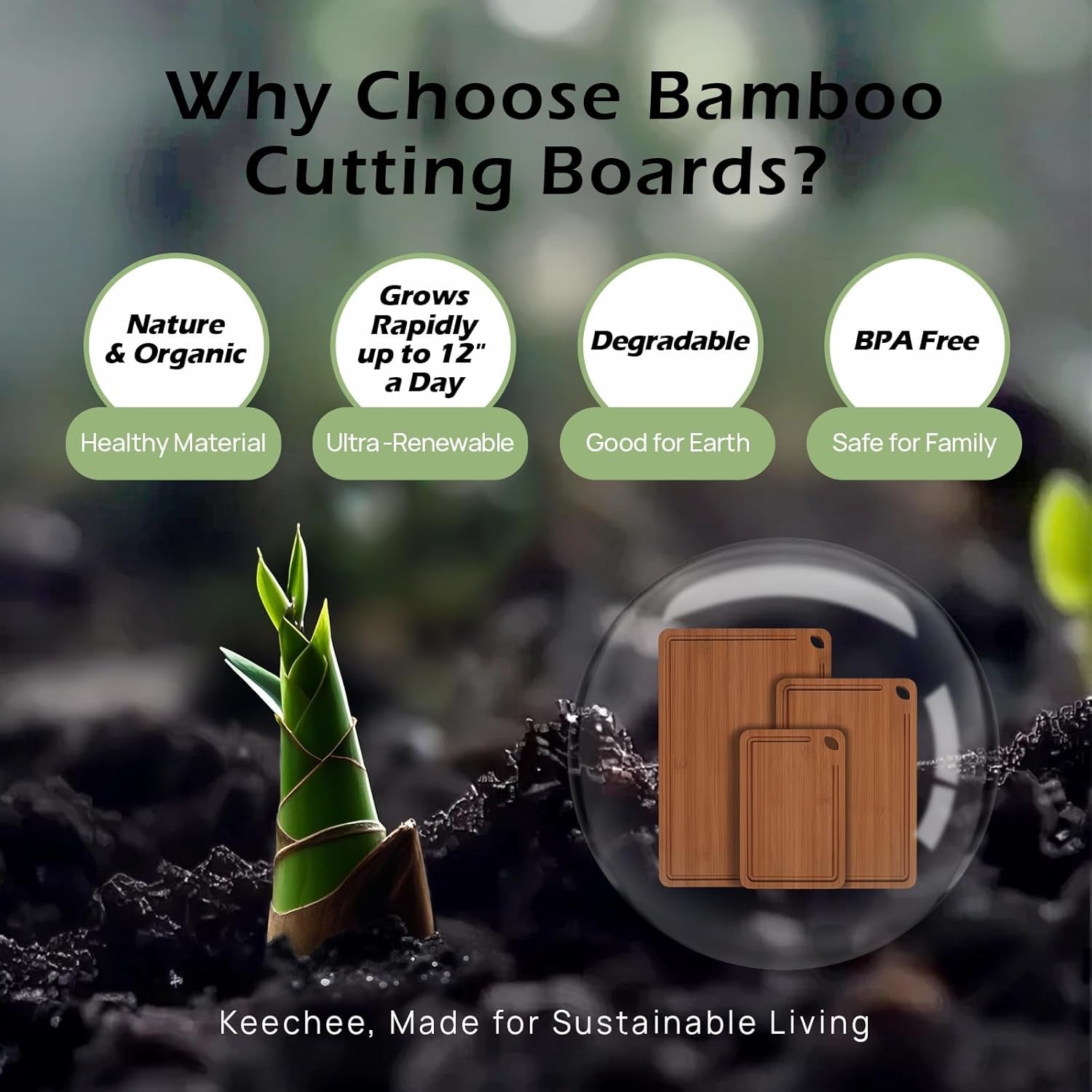 Bamboo Cutting Board, Durable Wood Cutting Boards for Kitchen with Deep Juice Grooves & Built-In Handles, Ideal Charcuterie & Chopping for Meat, Vegetables and Fruits Ideas Kitchen Gift for Home Cooks