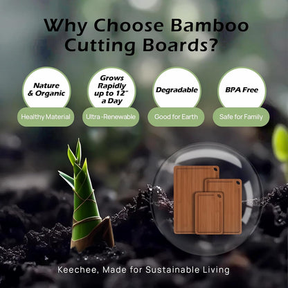Bamboo Cutting Board, Durable Wood Cutting Boards for Kitchen with Deep Juice Grooves & Built-In Handles, Ideal Charcuterie & Chopping for Meat, Vegetables and Fruits Ideas Kitchen Gift for Home Cooks
