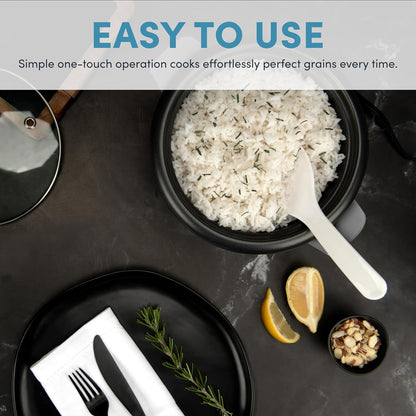 Aroma Housewares Aroma 6-Cup (Cooked) 1.5 Qt. One Touch Rice Cooker, White (ARC-363NG), 6 Cup Cooked/ 3 Cup Uncook/ 1.5 Qt.