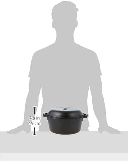 Lodge 5 Quart Cast Iron Double Dutch Oven – Pre-Seasoned – Lid Converts to 10.25" Skillet – Pfas-Free – Made in USA – Dual Handles – Oven, Grill, Campfire & Stovetop Safe – Durable & Non-Toxic