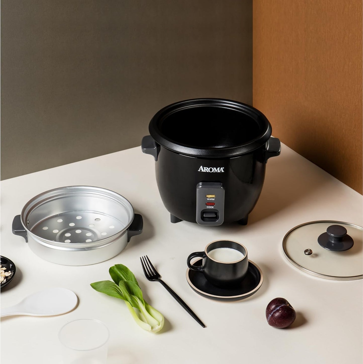 Aroma Housewares ARC-363-1NGB 3 Uncooked/6 Cups Cooked Rice Cooker, Steamer, Multicooker, 2-6 Cups, Black