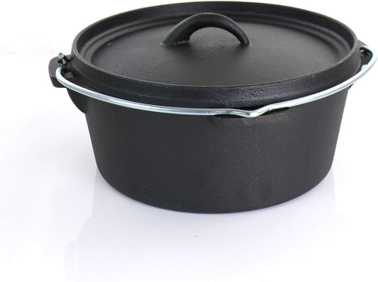 Megachef Assorted Pre-Seasoned OVEN SAFE, Cast Iron Cookware Set, 5 Piece, Black