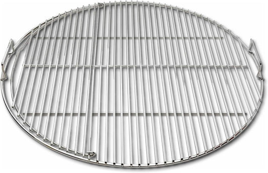 Sns Grills Slow ‘N Sear Easyspin Charcoal Grill Cooking Grate - Compatible with Weber and Other Grills, 2-Zone Stainless Steel Hinged Replacement - Tailgating & Backyard Cooking - 26” Inches