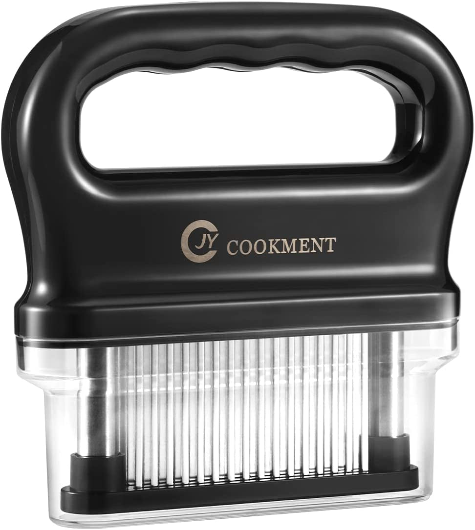 JY COOKMENT Meat Tenderizer with 48 Stainless Steel Ultra Sharp Needle Blades, Kitchen Cooking Tool Best for Tenderizing, BBQ, Marinade