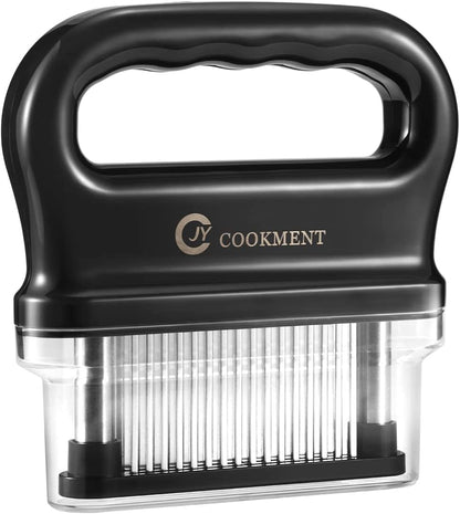 JY COOKMENT Meat Tenderizer with 48 Stainless Steel Ultra Sharp Needle Blades, Kitchen Cooking Tool Best for Tenderizing, BBQ, Marinade