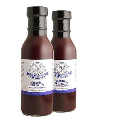 Uncle Clarence Original BBQ Sauce Made with Blueberries 2 Pack All Natural Barbecue Sauce Non GMO, No Preservatives, Vegan Great for Pork, Chicken, Beef, Vegetables