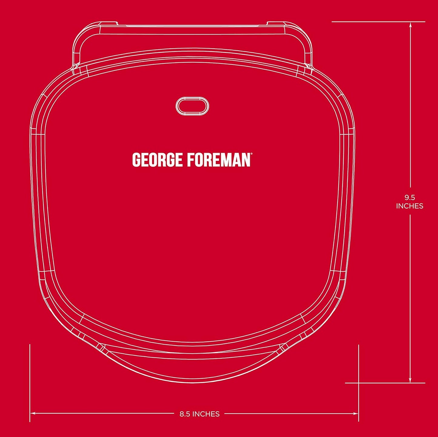George Foreman 2-Serving Classic Plate Electric Indoor Grill and Panini Press, Black, Small Compact Size, GR10B