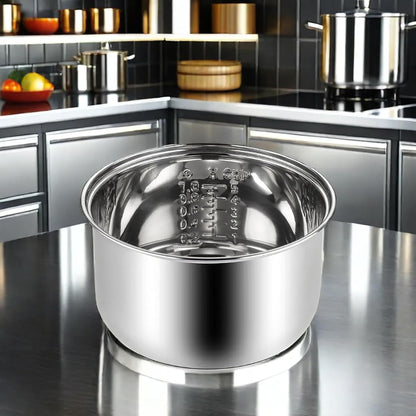 Stainless Steel Rice Cooker Inner Pot, Non-Stick Replacement Pot, Durable & Universal Fit for Multi-Cookers, Even Heating for Perfect Rice (1.6L)