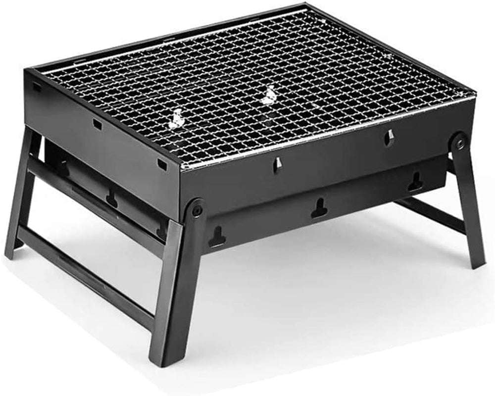 Folding Portable Barbecue Charcoal Grill, Barbecue Desk Tabletop Outdoor Stainless Steel Smoker BBQ for Outdoor Cooking Camping Picnics Beach