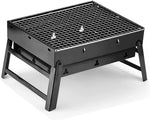 Folding Portable Barbecue Charcoal Grill, Barbecue Desk Tabletop Outdoor Stainless Steel Smoker BBQ for Outdoor Cooking Camping Picnics Beach