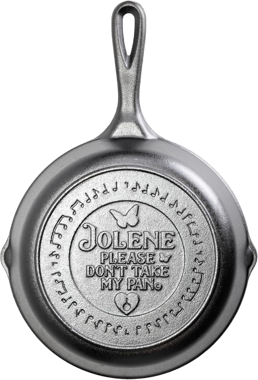 Lodge 8 Inch Dolly Parton Pre-Seasoned Cast Iron Stamped Skillet - Signature Teardrop Handle - Use in the Oven, on the Stove, on the Grill, or over a Campfire - Jolene