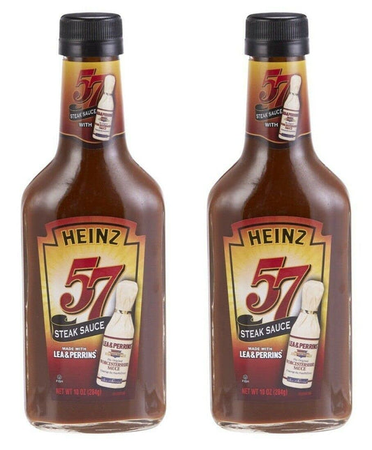 2 Pack Steak Sauce Heinz 57 with Lea & Perrins Worcestershire Sauce 10Oz Bottle