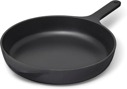 Caraway Cast Iron Skillet - 10.5” Enameled Cast Iron Pan with 3 Layer Enamel Coating - No Seasoning Required - Compatible with All Stovetops - Free from Forever Chemicals - Charcoal