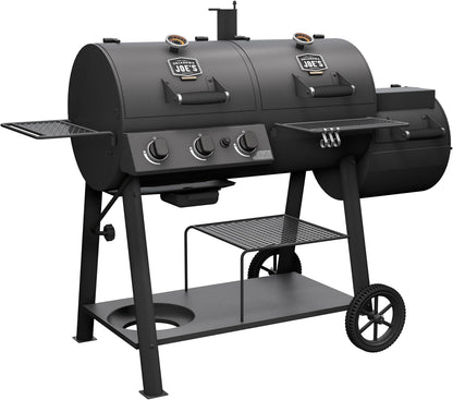 OKLAHOMA JOE'S® Canyon™ Charcoal and Propane Gas Combination Smoker and Grill, Black Steel, 24203004