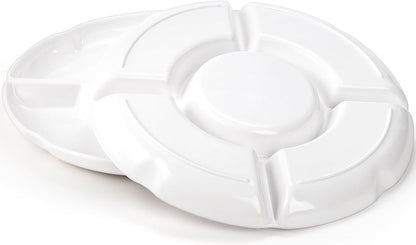 3 Pack Divided Serving Tray, 13 Inch Unbreakable Chip and Dip Platter, Melamine Appetizer Serving Plate, 5 Sectional Party Snack Relish Tray for Serving Food, Nuts, Candy, Dried Fruit, Veggies