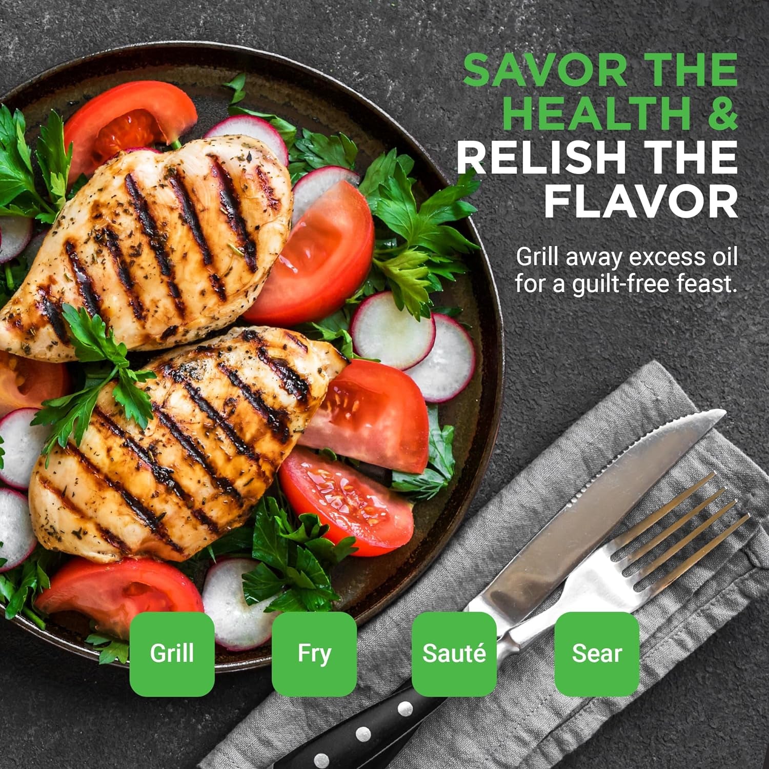 Nutrichef Cast Iron Reversible Grill Plate – 18 Inch Flat & Ridged Skillet Griddle Pan, Fits Two Burners, for Gas, Electric, Ceramic Stovetops, with Silicone Oven Mitt