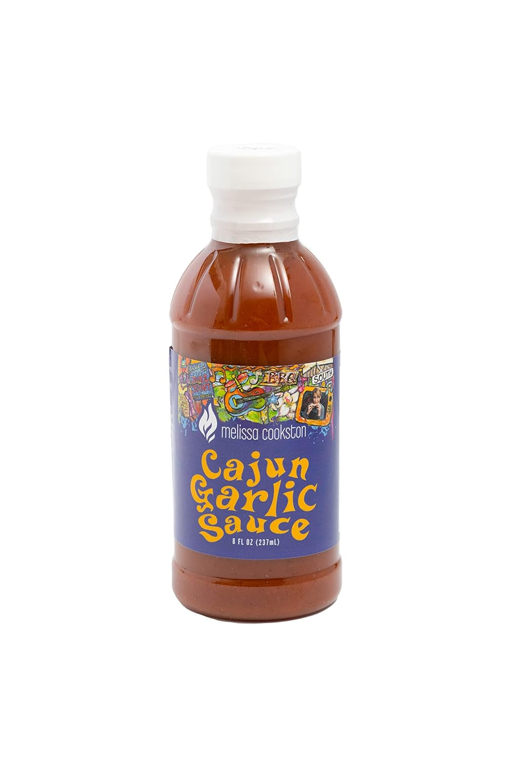 Melissa Cookston Cajun Garlic Sauce, Versatile Spicy Sauce for Marinating & BBQ, 8 FL Oz.