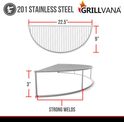 The Original 'Upper Deck' Stainless Steel Grilling Warming Smoking Rack Charcoal Grill Grate- for Use with 22 Inch Kettle Grills- Charcoal Grilling Accessories and Grill Tools Grill Rack
