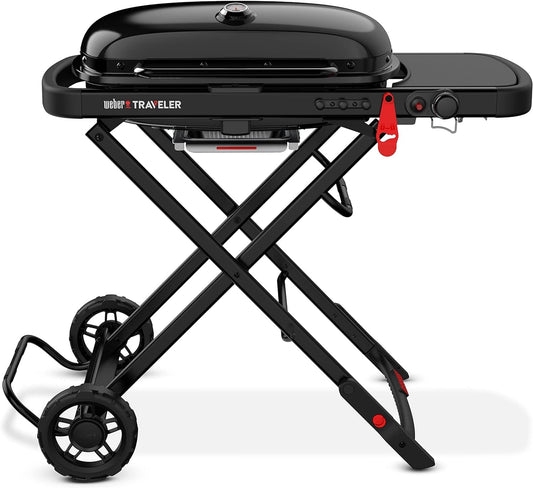 Weber the Weber Traveler Portable Gas Grill, Stealth Edition