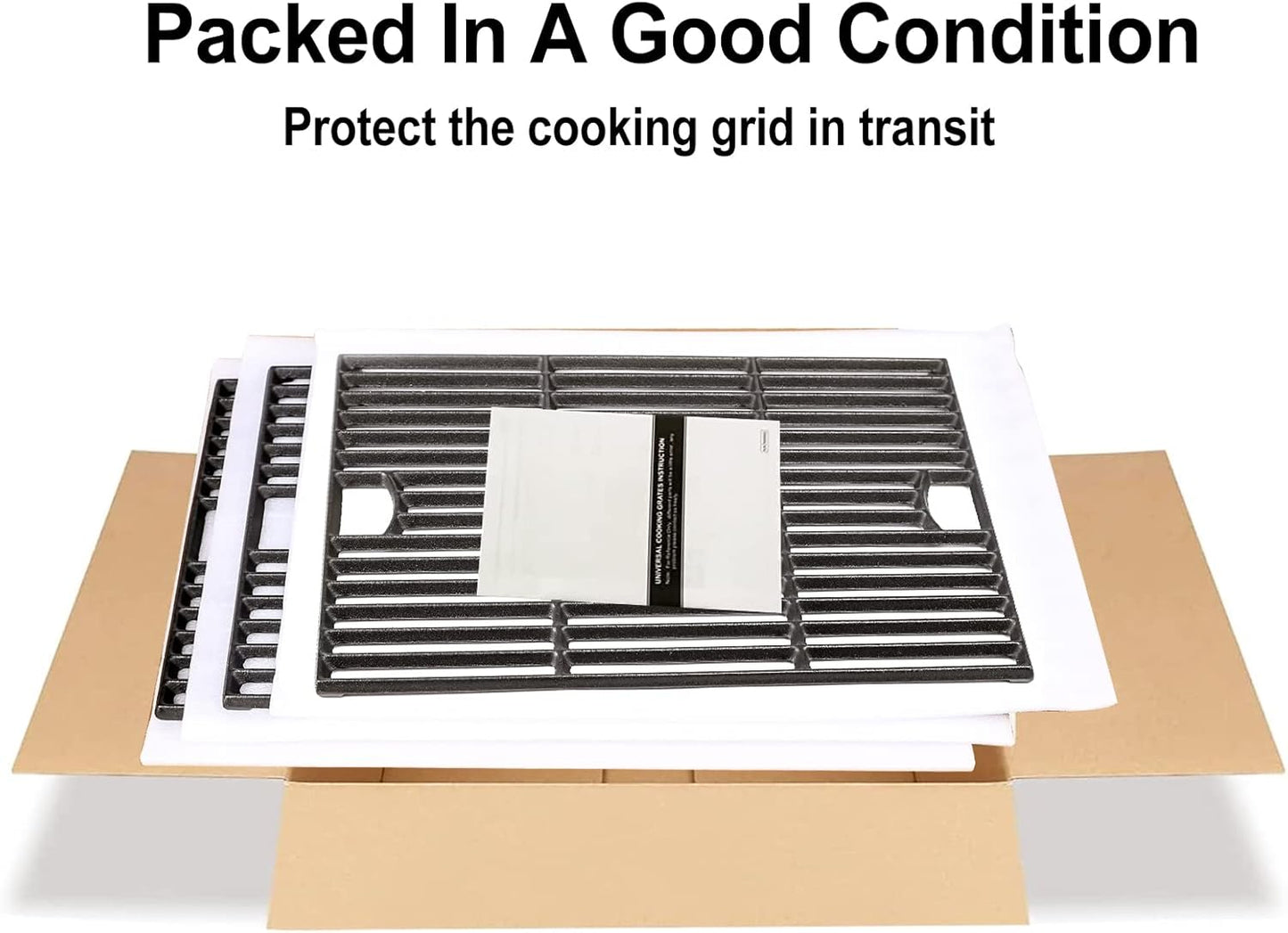Hisencn 17 Inch Grill Cooking Grates for Homedepot Nexgrill 720-0896 720-0896B 720-0896C 720-0896CP 720-0896E, Cast Iron Grate Grill Grid Replacement Parts for Nexgrill 720-0898 720-0898A, 3 Pack