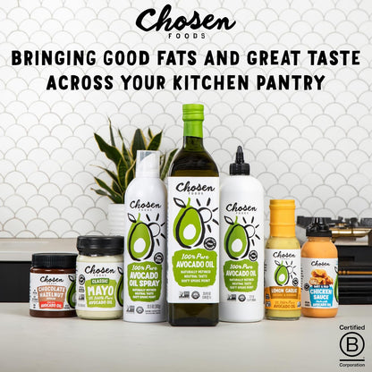 Chosen Foods 100% Pure Avocado Oil for Cooking - 1.75L - Made with Good Fats from Avocados, Naturally Refined, Never Adulterated, High Smoke Point, Non-Gmo, Soy-Free, Canola Oil-Free, Gluten-Free, Paleo, Keto