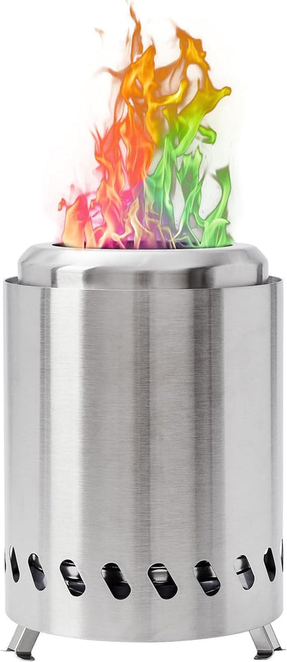 HGD 5.5'' Mini Fire Pit for Table, Small Tabletop Fire Pit for Smores, Indoor Fire Pit Tabletop with Carry Bag, Fueled by Pellets or Wood, Stainless Steel