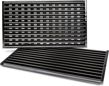 Hisencn Grill Grates for Charbroil Performance Tru-Infrared 2 Burner Gas Grill 463633316, 463672016 463672216, 463672416, 17 Inch Stamped Porcelain Steel Replacement Emitter Plates