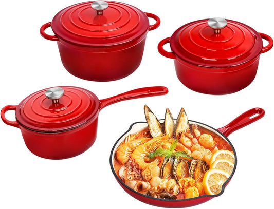 Mystery Cookware Box, 1 Piece Random Nonstick Enameled Cast Iron Pan/Pot (4 Styles: 10.25" Skillet/2Qt Saucepan/2.8Qt/4.8Qt Dutch Oven) – Healthy round Pot for Sourdough Bread Baking on All Stovetops