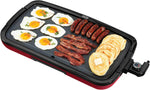 DASH Deluxe Everyday Electric Griddle with Dishwasher Safe Removable Nonstick Cooking Plate for Pancakes, Burgers, Eggs and More, Includes Drip Tray + Recipe Book, 20” X 10.5”, 1500-Watt - Red