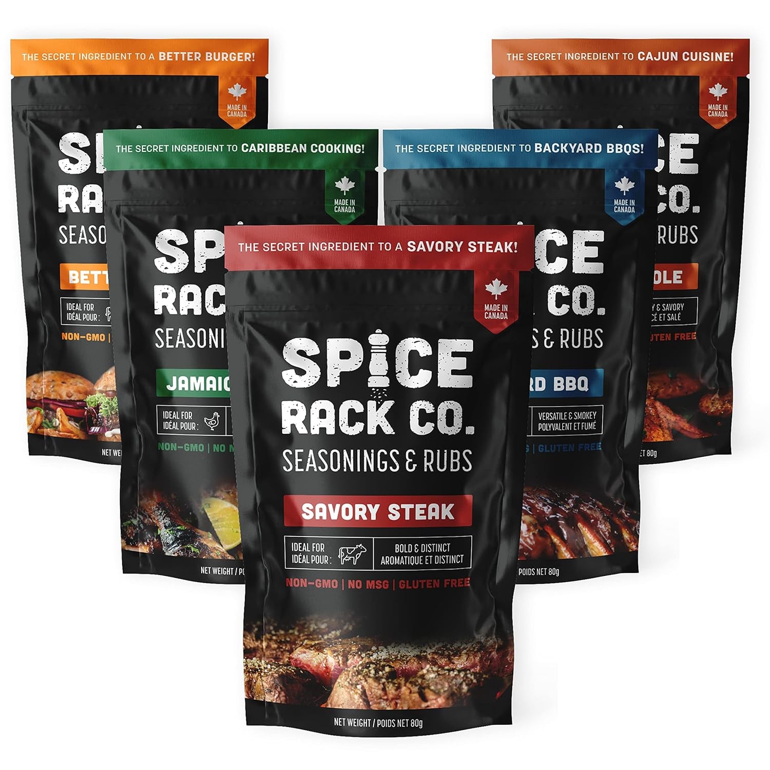 Spice Rack Co. BBQ Seasonings and Rubs - Smoking & Grilling Spices and Seasonings Sets, Grilling Accessories & Smoker Accessories, Unique Father'S Day Gifts for Dad Gifts for Fathers Day (5 Pack)