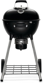 Napoleon NK18 Premium Charcoal Kettle Grill, Black, Porcelain-Enameled Lid and Bowl, Chrome-Plated Cooking Grid
