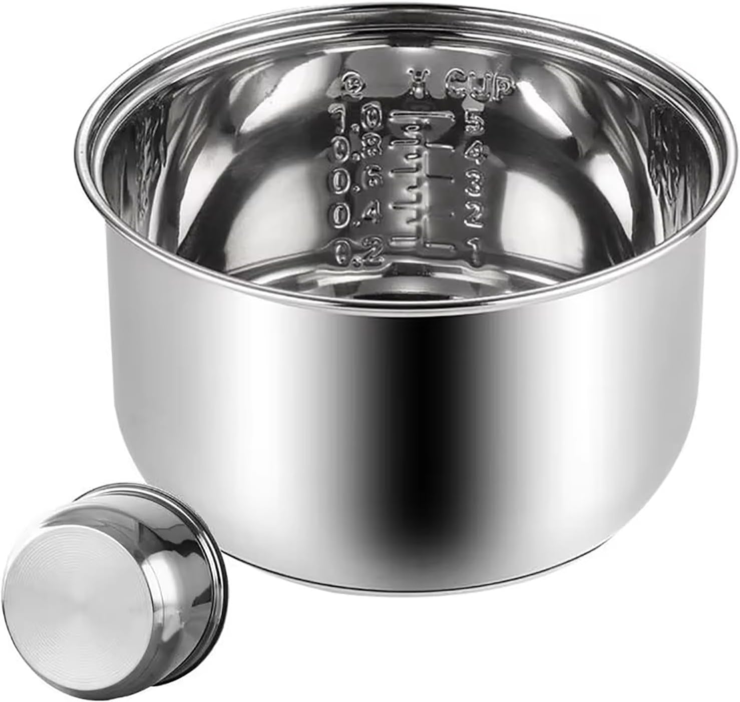 Stainless Steel Rice Cooker Inner Pot, Non-Stick Replacement Pot, Durable & Universal Fit for Multi-Cookers, Even Heating for Perfect Rice (1.6L)