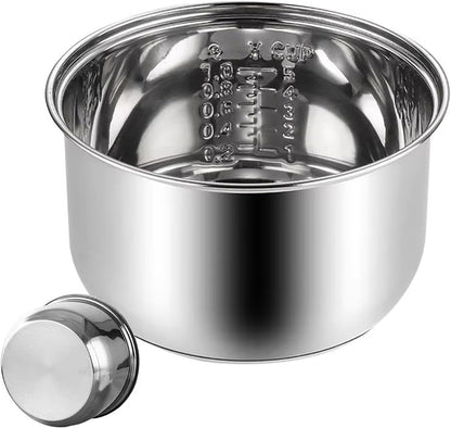 Stainless Steel Rice Cooker Inner Pot, Non-Stick Replacement Pot, Durable & Universal Fit for Multi-Cookers, Even Heating for Perfect Rice (1.6L)