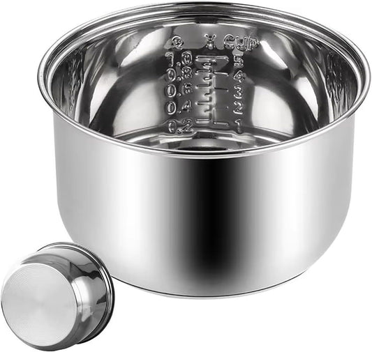 Stainless Steel Rice Cooker Inner Pot, Non-Stick Replacement Pot, Durable & Universal Fit for Multi-Cookers, Even Heating for Perfect Rice (1.6L)