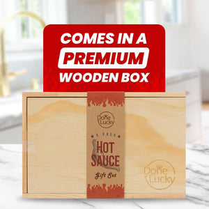 Hot Sauce Gift Set (6 Pack) - Hot Sauce Variety Pack in Premium Wooden Box - Great Gift for Birthday, Christmas, Father'S Day for Men, Him, Her, Dad, Mom - Unique Hot Sauce Gift Set (Set of 6)