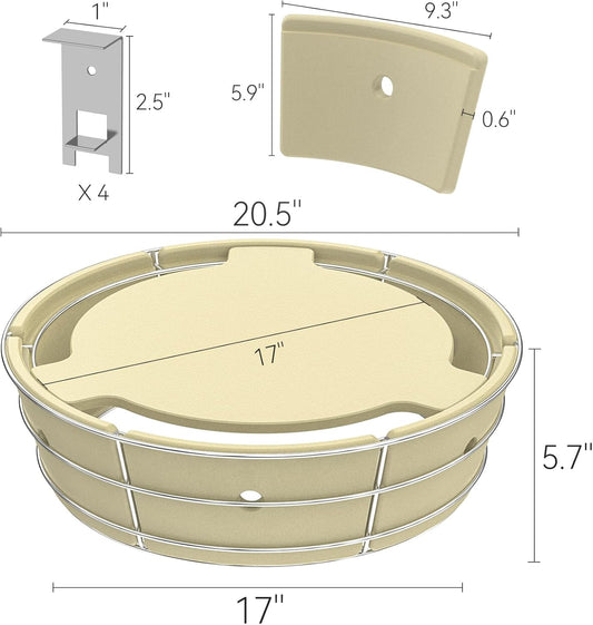 Charkettle Charcoal Firebox Kit, Ceramic Basket with Heat Deflector Compatible with Weber 22-Inch Kettle Charcoal Grills