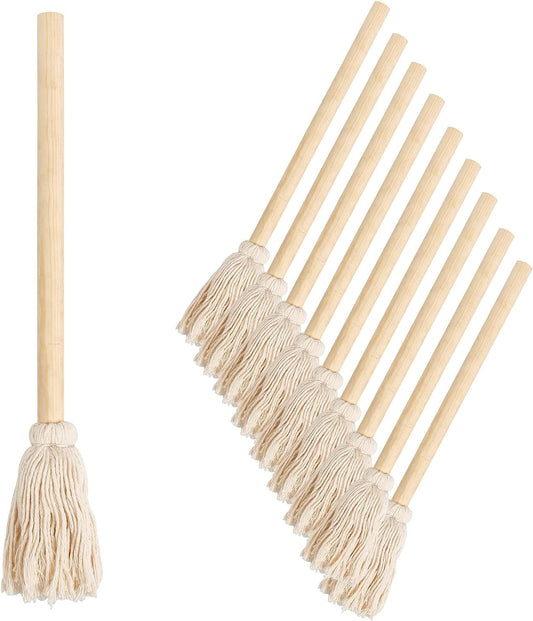 LZMS 10 Pcs Backyard Pro 12" BBQ Grill Basting Brush Mop Brush for Picnic Barbeque Grilling Smoking Steak - Perfect for Cooking or Cleaning