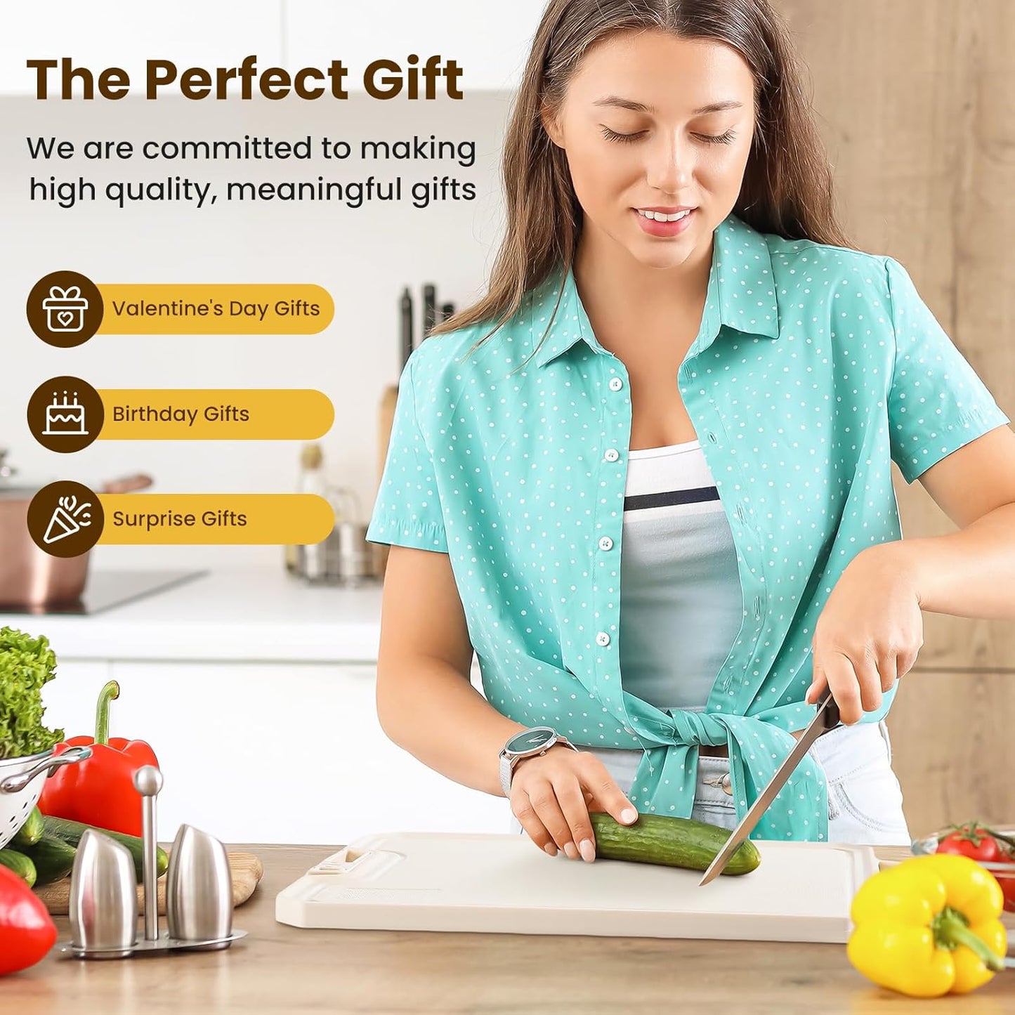 Double Sided Cutting Boards for Kitchen-16X 12 Inch 304 Stainless Steel & Wheat Straw PP Cutting Board for Meat/Vegetable-Non Slip,Dishwasher Safe and Scratch Resistant Chopping Board Beige