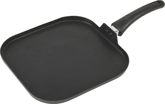 Goodcook 11-Inch Square Griddle Pan, Nonstick Aluminum Frying Pan, Even Heating, Ergonomic Handle, Perfect for Eggs, Bacon, and Breakfast, Small Griddle Pan, Durable Black Finish